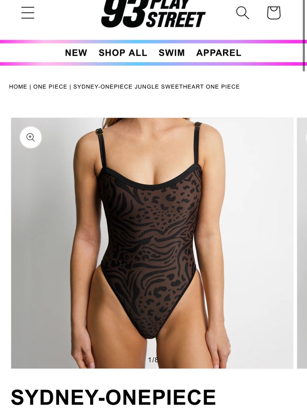 Sydney One-Piece Swimwear in Black/Brown